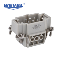 Connecteur robuste étanche IP65, insert de prise aviation rectangulaire, coque en aluminium, divers modèles de broches, CE RoHS