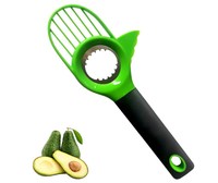 3-in-1 handmatige keukenhulp van roestvrij staal: mes voor salade, avocado, plastic snijder, scheider, ontpitter en -snijder