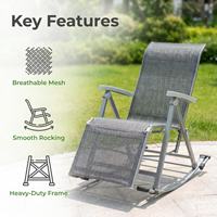 Chaise à bascule pliante portable de haute qualité pour le camping, avec cadre en acier inoxydable écologique, durable, pour patio, pelouse et piscine