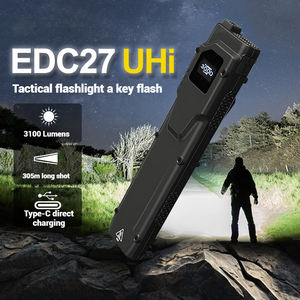Портативный ультра-тонкий 3100 люмен светодиодный тактический фонарик перезаряжаемый с одним ключом вспышки водонепроницаемый дизайн USB зарядка - Product Image 1