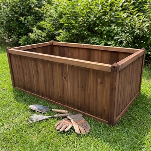 GreenGrow <span class=keywords><strong>Grande</strong></span> jardinière extérieure en <span class=keywords><strong>bois</strong></span> massif-sapin Boîte à <span class=keywords><strong>fleurs</strong></span> surélevée minimaliste Lit de jardin surélevé Teinture à base d'eau pour usage domestique - Product Image 1