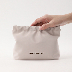 Custom Trousse Maquillage Monogram Wrinkled Snap Closure Makeup <strong>Bag</strong> Custom Travel Storage Leather Pouch Small <strong>Cosmetic</strong> <strong>Bag</strong> - Product Image 1