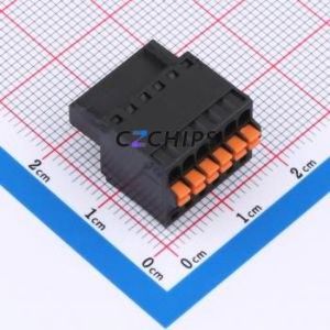 DB2EKD-2.5-6P-BK Plug-in Terminal Block P=2.5mm Connector ( Connector Type: Male Plug )( Construction: 1x6P )( Pitch: 2.5mm ) - Product Image 1