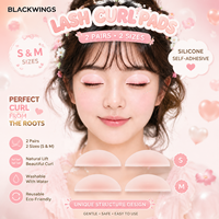 BLACKWINGS Rainbow Design L Curl Lash Lift Pads 2 Pasang 2 Ukuran Silikon Dapat Digunakan Kembali Portabel Dapat Dicuci Alat Kecantikan Pengangkat Bulu Mata
