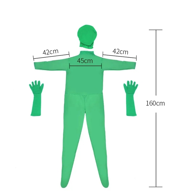 Selens Screen Suit L 160 SPK6-ST-G_L Separate Clothing Two Piece Green Screen Chroma Key Mocap Keying Suit