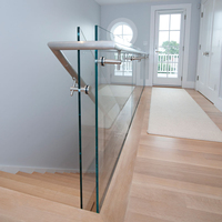 DF DDP Steuerfrei Outdoor Zeitgenössisches Aluminiumlegierung Rahmenloses Villa-Treppengeländer Bodenglas-Abstandshalter-Befestigungssystem