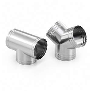 Connettore Industriale a Tre Vie in Ferro Zincato Tipo Y e Tipo T per Tubi di Ventilazione e Scarico Fumi, Anticorrosione, Facile Installazione - Product Image 1
