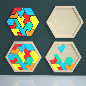 DIY كريستال الايبوكسي العفن مسدس Tangram لغز منزل الديكور مجوهرات قالب من السيليكون - Product Image 2