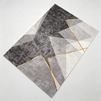 Tapis rectangulaire à motifs géométriques, style moderne, tapis de chambre à coucher, antidérapant et résistant aux taches