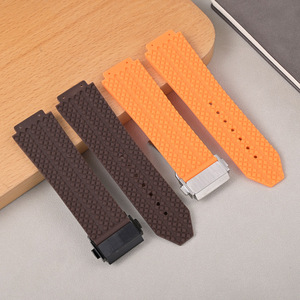 Bracelets de montre en silicone souple pour <span class=keywords><strong>Hublo</strong></span> Classic Convex, respirants, bleus, remplacement de bracelet, bracelets de plongée - Product Image 5