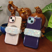 Coque arrière de téléphone portable Taohelp avec motif transparent en PC, matériau DIY, cordon de suspension rétractable et réglable en hauteur