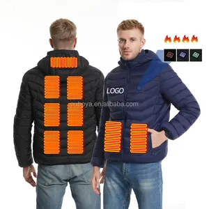 wholesale Winter Jacket Men Outdoor Windbreaker Light Warm Long Coat USB Self Electric Battery Heated vest Jackets