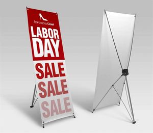 Portable X <b>Stand</b> Reinforced Aluminum Adjustable Display Advertising CMYK Digital <b>Printing</b> Polyester Weatherproof Promotions - Product Image 1
