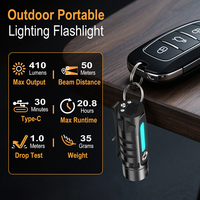 Lampe de camping portable avec éclairage d'ambiance 7 couleurs, mini lampe torche en aluminium ultra-légère 35g pour le camping, la randonnée et les situations d'urgence