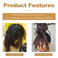 Commercio all'ingrosso 0.4-0.6cm di spessore di serrature Cheveux Naturel Afro Kinky Locs estensione umani Dreadlocks per uomo a buon mercato Dreadlocks