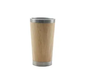 Aangepaste 520Ml 17Oz Roestvrijstalen Bamboe Beker Met Deksel Geïsoleerde Reisbeker Geïsoleerde Koffiemok Morsen Proof Herbruikbare Beker
