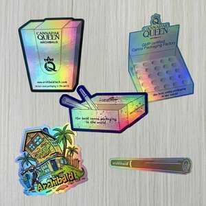 Autocollants holographiques anti-effraction personnalisés, étiquettes découpées <span class=keywords><strong>pour</strong></span> emballages, vente en gros d'usine - Product Image 1