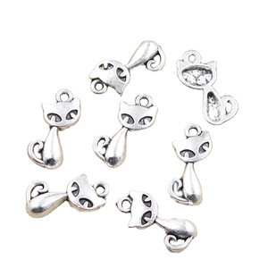 Dijes gato zorro 17x9mm colgantes de Color plata tibetana joyería antigua fabricación DIY artesanía hecha a mano - Product Image 1