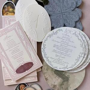 Tarjeta de Invitación de Boda de Papel Artístico con Forma de Arco, Diseño en Relieve, Laminado Brillante, Sobre y Ranuras, Logotipo Personalizado - Product Image 4