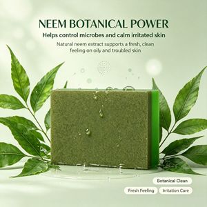 Jabón de Neem Indio <span class=keywords><strong>con</strong></span> Ácido Salicílico, Barra Limpiadora Facial Antiácaros, Jabón Artesanal Iluminador <span class=keywords><strong>con</strong></span> Aceites Esenciales <span class=keywords><strong>para</strong></span> los Poros - Product Image 4
