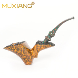MUXIANG Handmade Briar Wood Smoking Pipe Free Style 3mm Filter Tobacco Pipe For Men - Product Image 1