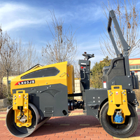 Compacteur routier mini diesel 3 tonnes (3000 kg) pour asphalte, rouleau compresseur autoporté