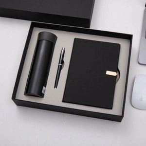 Wholesale Corporate Leather Notebook Gift Sets With Bottle Customizable Luxury A5 Diary Thermos Cup Pen Note Book Gift Box - Product Image 1