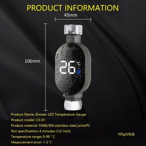 Phổ nhiệt độ nước đo cho vòi hoa sen, vòi hoa sen điều khiển nhiệt độ, trực quan <span class=keywords><strong>LED</strong></span> vòi đo nhiệt độ - Product Image 3