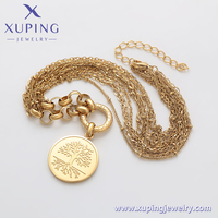 Collier élégant et simple pour femme, plaqué or 14 carats, bijoux Xuping, pendentif tendance