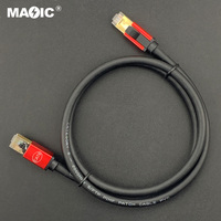 OEM Cat8 Kabel Ethernet Cat 8 LAN, Kabel Jaringan 40Gbps 2000Mhz dengan Konektor Berlapis Emas Tahan Cuaca S/FTP