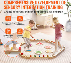 Trave di Equilibrio in Legno Ecologica e Resistente, Pietre per Equilibrio, Tavole di Equilibrio Montessori per Bambini 5-7 Anni - Product Image 2