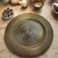 Assiette à dîner en plastique jetable élégante de 13 pouces, motif en spirale de luxe, matériau PP, vaisselle réutilisable pour les mariages, écologique
