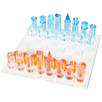 Jeux d'échecs modernes en lucite cristal personnalisés Jeu d'échecs en acrylique de luxe Jeu de société pour adultes