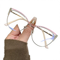 Lunettes surdimensionnées à monture métallique géométrique avec branches en acétate colorées, vente en gros pour hommes et femmes, lunettes optiques tendance