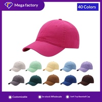 Casquette de baseball en PVC à 6 panneaux, couleur unie lavée, dessus souple, tendance, marque simple, chapeau pare-soleil polyvalent