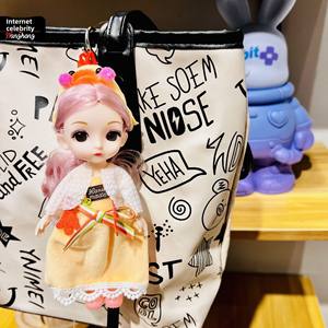 Porte-clés pendentif en plastique pour femme, motif dessin animé, mignon, tendance, exquis, jouet <span class=keywords><strong>princesse</strong></span> à habiller - Product Image 3