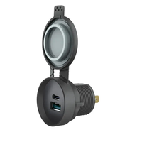 12V Étanche Double Usb Qc3.0 PD Usb Socket Avec Couvercle pour Automobile Camion Bateau Moto Marine