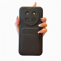 Nouvel étui de luxe 2-en-1 anti-chute en cuir PU noir avec insertion de cartes pour téléphone portable Honor X80Promax