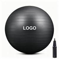 Ballons d'exercice Pilates et Yoga en PVC anti-éclatement de haute qualité, épais et stables, 55cm, 65cm, 75cm, Noir, Gris
