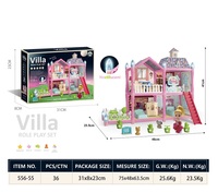 Vente en gros de kits de maisons de poupées modernes Princesse Castle Villa Toy, maisons de poupées Big Big Big Furniture, maison de jeu intérieure
