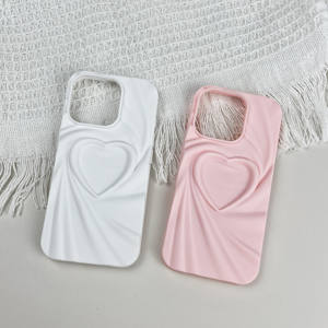 Lussuose custodie con <span class=keywords><strong>cuore</strong></span> opaco 3D per <span class=keywords><strong>iPhone</strong></span> 16 E 15 Plus custodia morbida per telefono impermeabile 13 Pro Cover 16 Pro protezione Max - Product Image 3