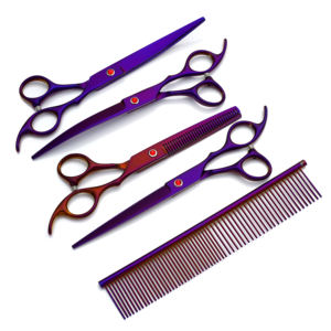 IC-70B çok renkli Pet makas kesme Pet makas köpekler Pet bakım makas seti - Product Image 6