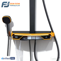 Robinet de douche thermostatique FSH OEM style Mecha Warrior en laiton poli, affichage numérique à touches piano, jet pluie/doux à température constante