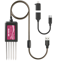 YIERYI - Detector de Suelo USB 8 en 1, Medidor de pH, Analizador Inteligente en Tiempo Real, Probador de Humedad para NPK, EC, Temperatura y Fertilidad, Control por Aplicación