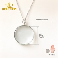 Collier photo en verre cristal vierge en gros à prix abordable, nouveau pendentif médaillon cœur en verre pour photos, coffret cadeau mariage et Saint-Valentin