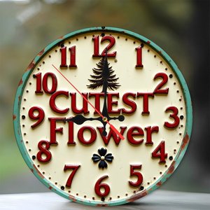 Round Wooden <b>Wall</b> <b>Clock</b> 25x25cm Simple Line <b>Design</b> Quiet Quartz Home Living Room Decor - Product Image 1