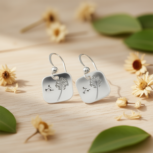 Orecchini Pendenti E2846 in Oro Bianco con Motivo Vegetale, Gioielli Romantici da Donna in Lega - Product Image 2