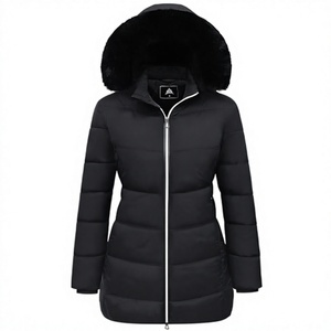 Women's Lightweight <b>Packable</b> Hooded Winter Quilted Puffer <b>Jacket</b> Detachable Sleeves Hat Zipper Closure Water Resistant Fur Wool - Product Image 1