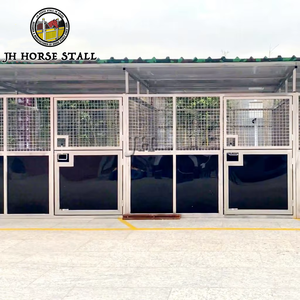 Abri pour chevaux en acier pour stabulation pour chevaux, extérieur, HDPE, tissé - Product Image 1