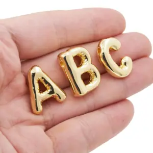 Hip Hop Ballon 26 Buchstaben Anhänger Zubehör Perlen vergoldet A-Z Alphabet Anhänger für DIY Männer Frauen Charms Schmuck herstellung